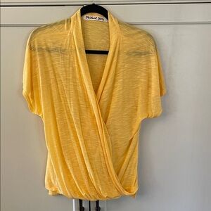 Michael Stars Sunny Yellow Drape Top OS